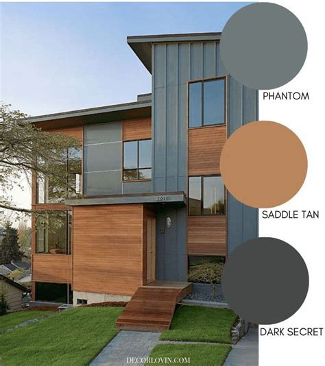 mid century modern house gun metal gray color schemes|modern gray house interior.